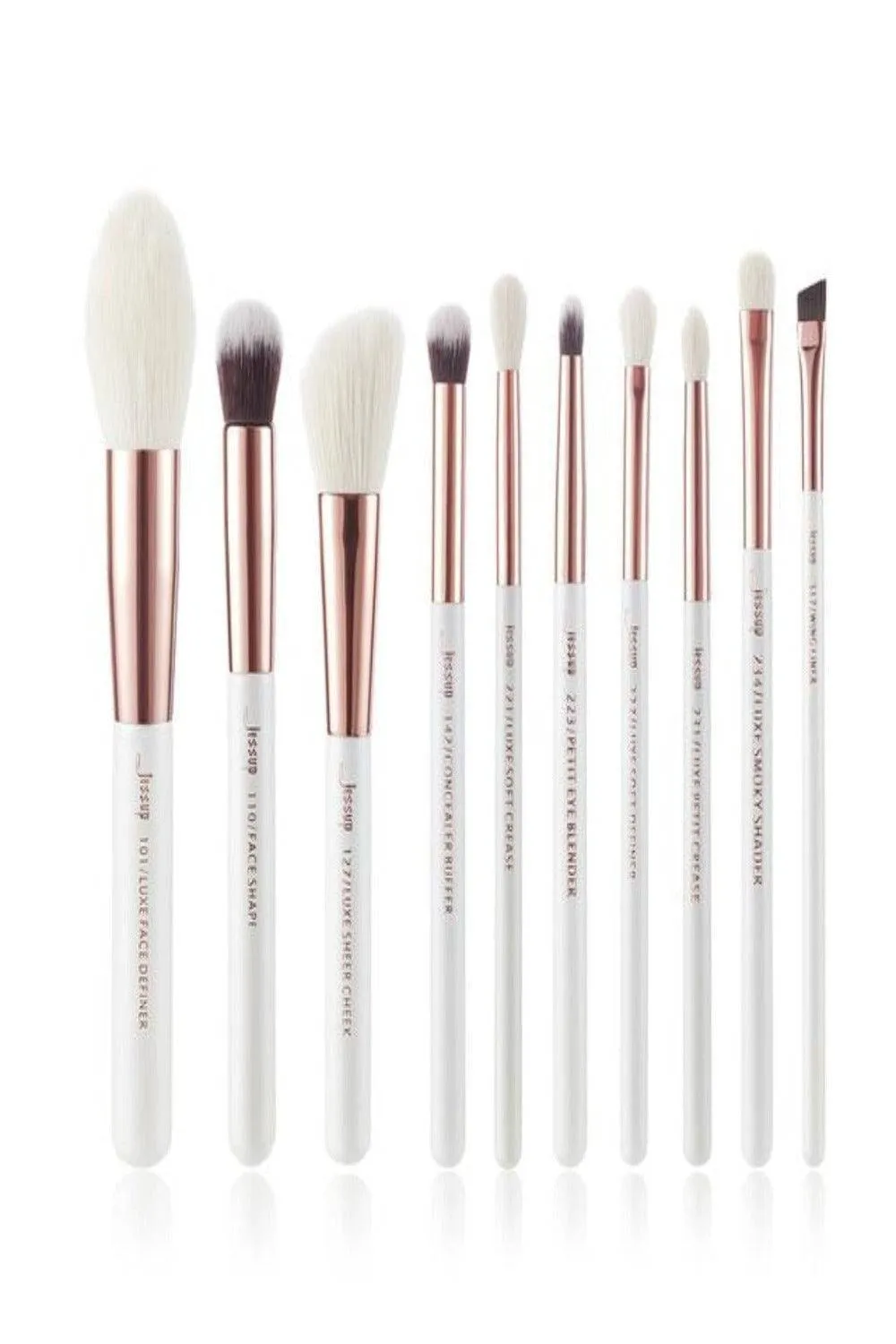 Girls On The Go White Professional Makeup Brush Set - 10 Pack