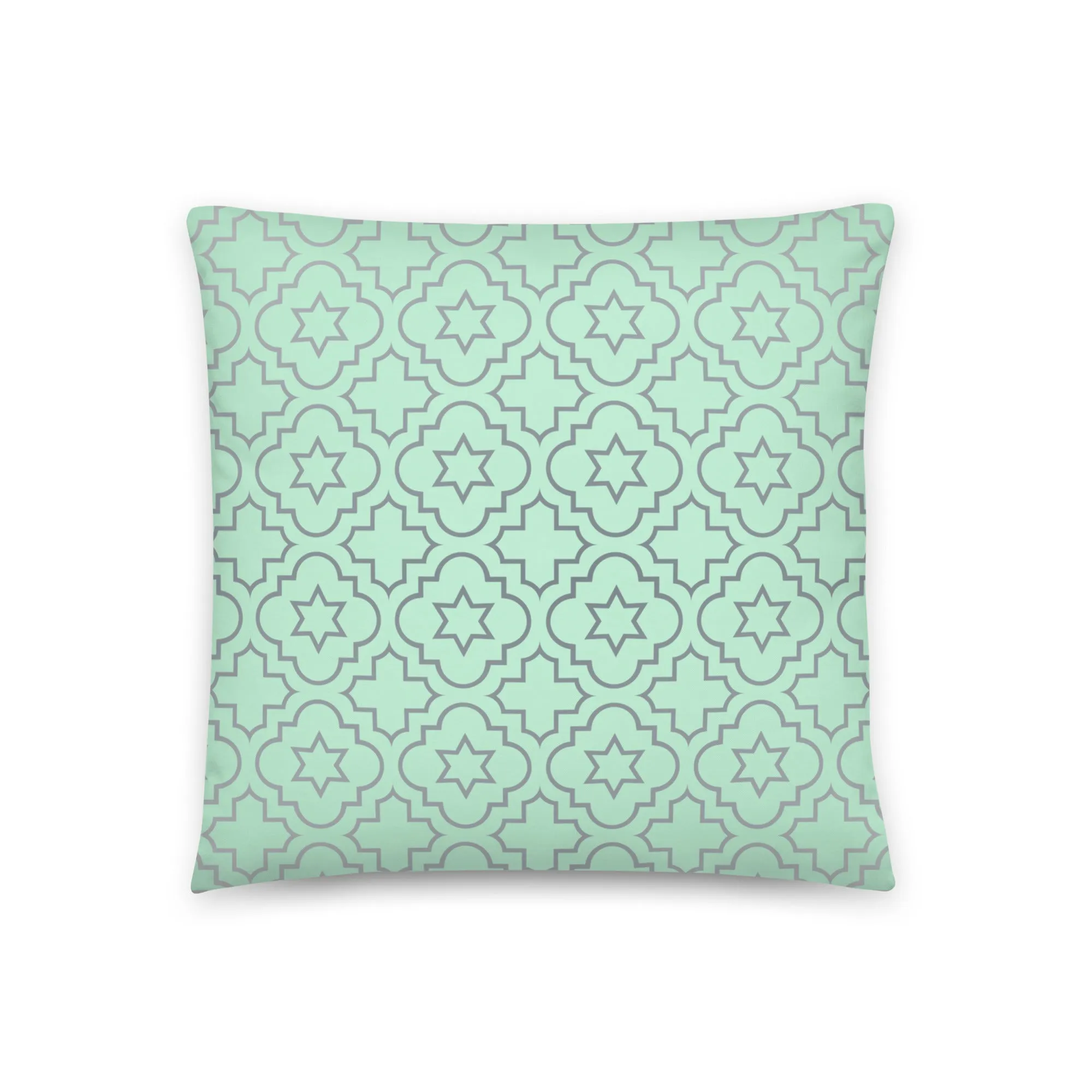 Green geometric pattern cushion cover
