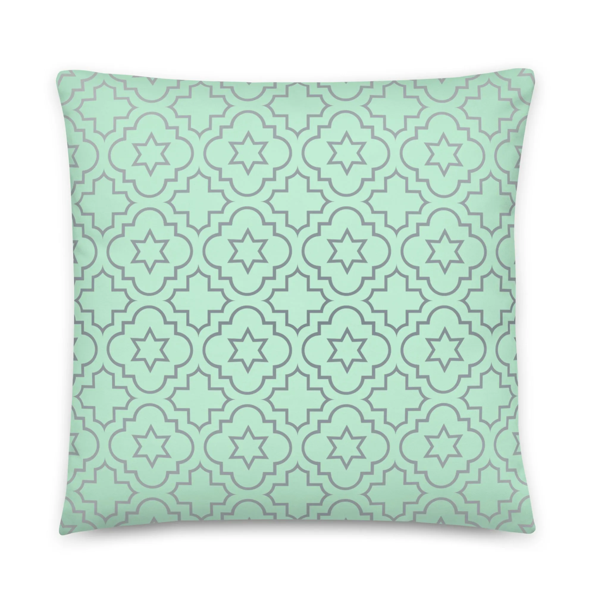 Green geometric pattern cushion cover