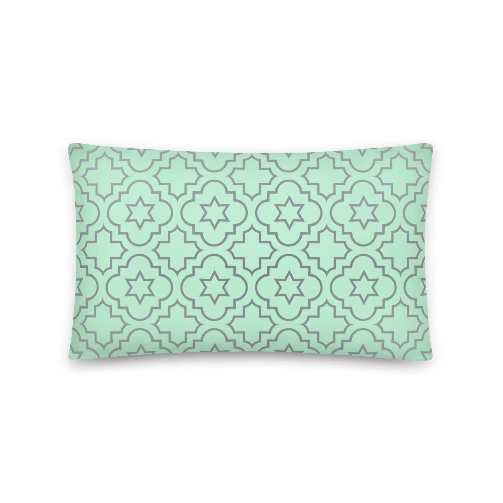 Green geometric pattern cushion cover