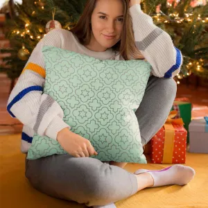 Green geometric pattern cushion cover