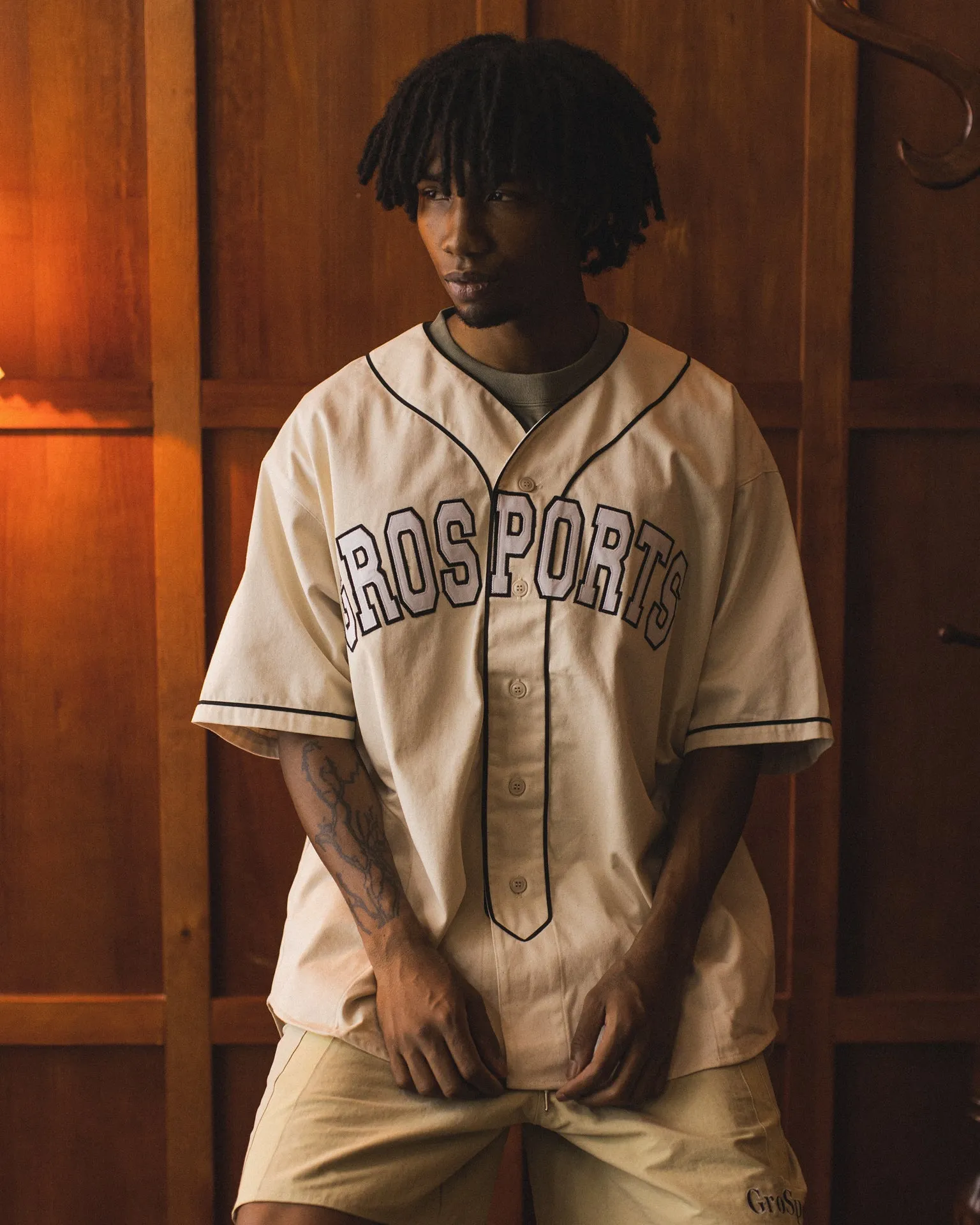 GROSPORTS BASEBALL JERSEY/ IVORY