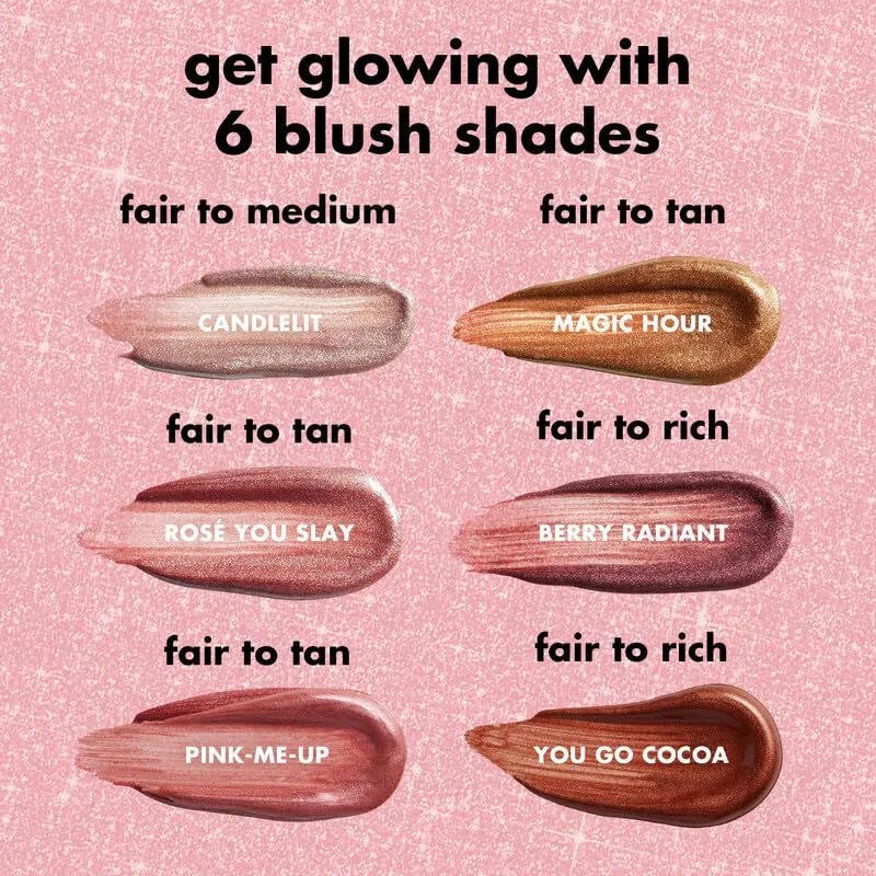 Halo Glow Blush Beauty Wand for Radiant, Flushed Cheeks, Infused with Squalane, Vegan & Cruelty-Free, Rosé You Slay