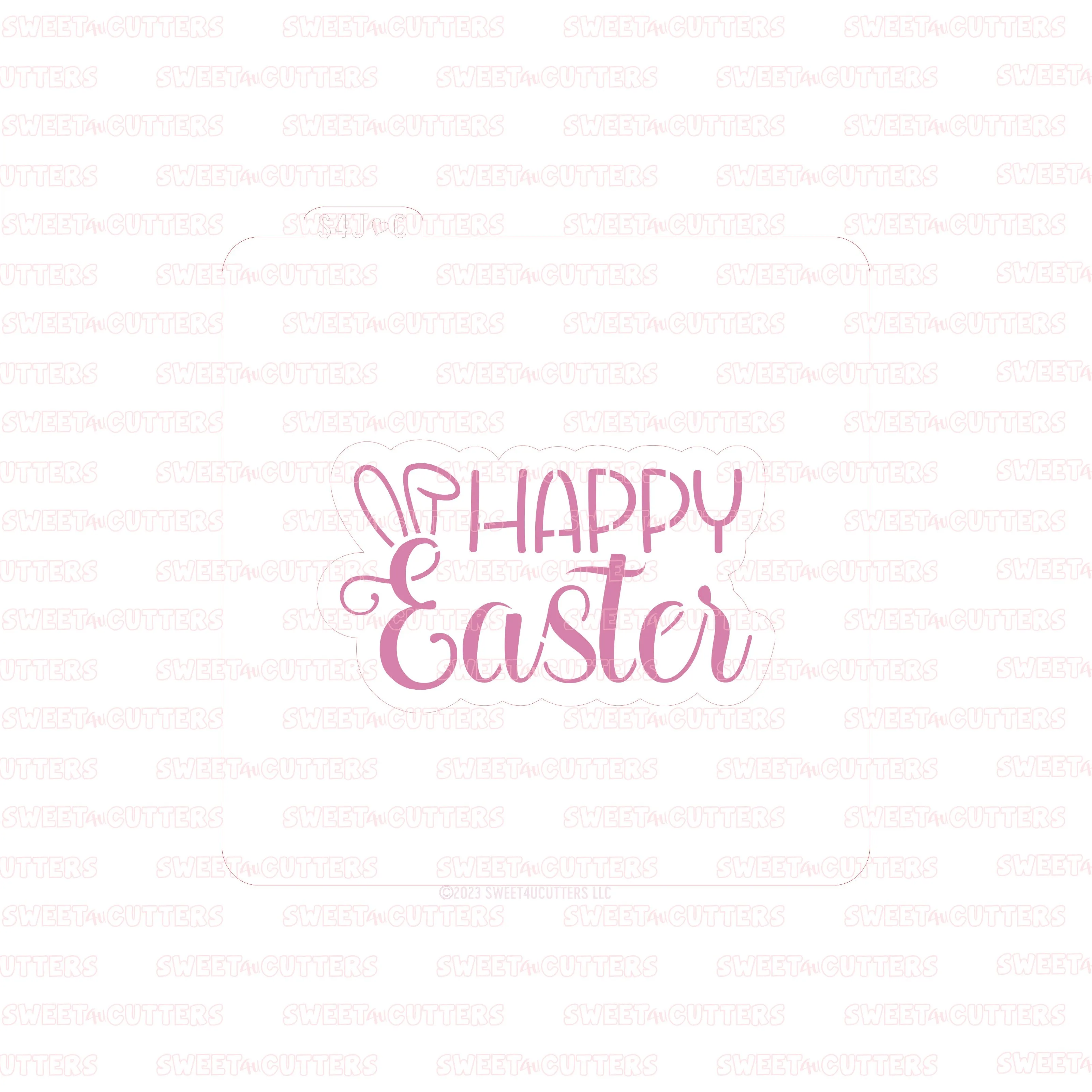 Happy easter 2 cookie stencil