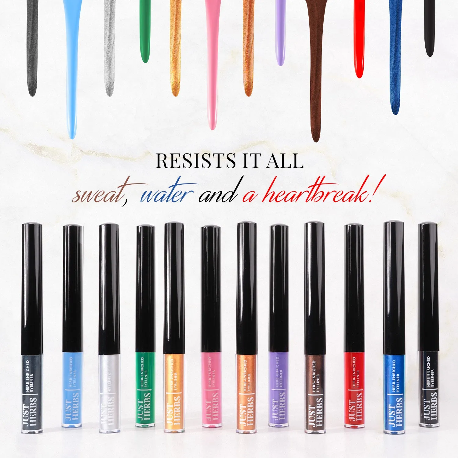 Herb-Enriched Waterproof Eyeliner Organic with Jojoba Oil and Vitamin E: Deep Black