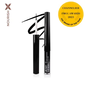 Herb-Enriched Waterproof Eyeliner Organic with Jojoba Oil and Vitamin E: Deep Black