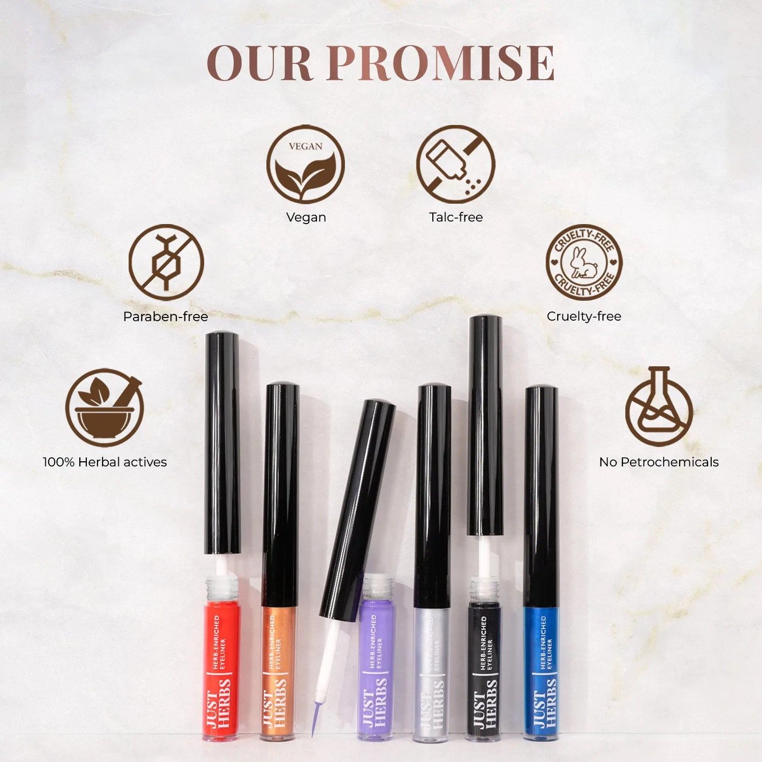 Herb-Enriched Waterproof Eyeliner Organic with Jojoba Oil and Vitamin E: Deep Black