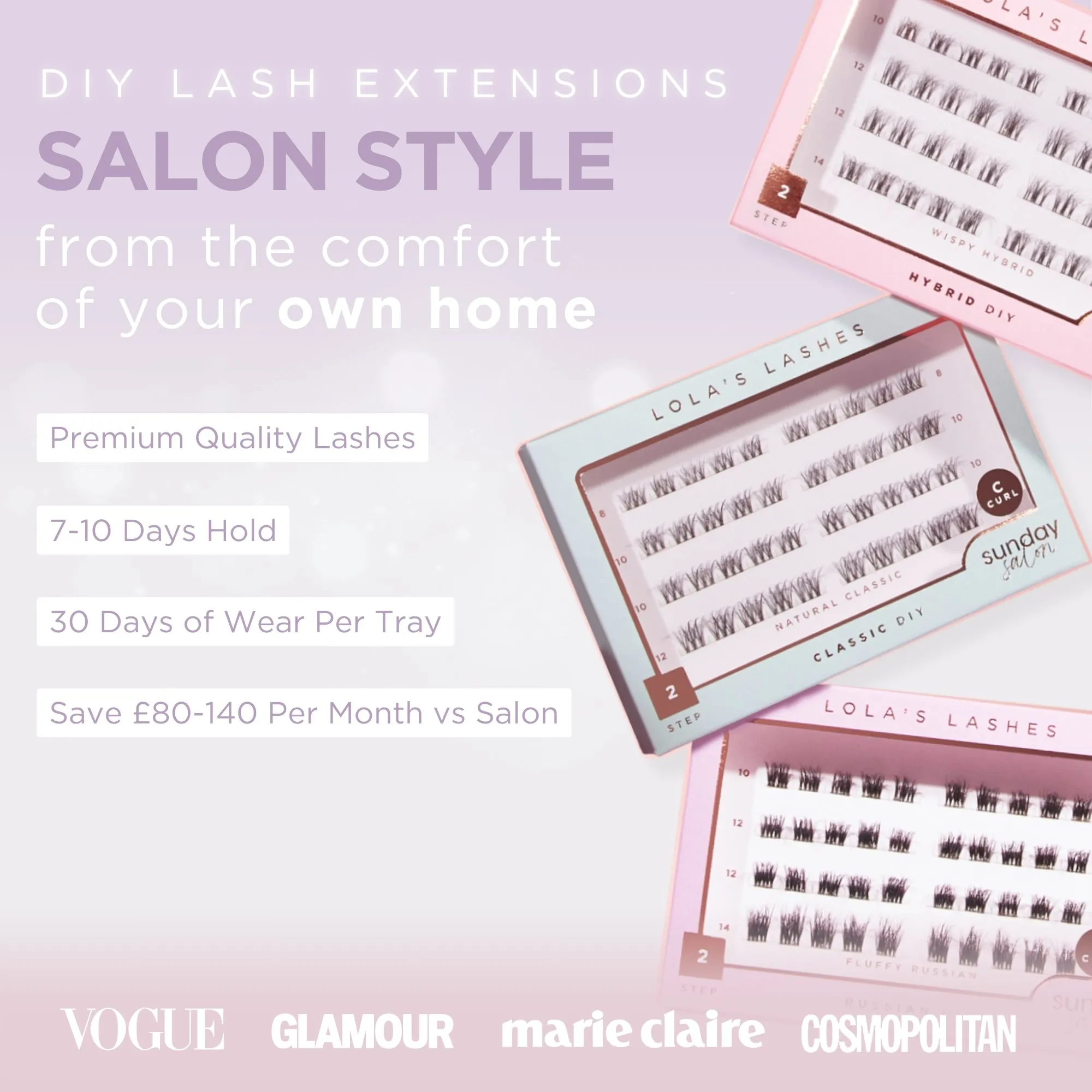 Hybrid Mixed Length DIY Cluster Lashes
