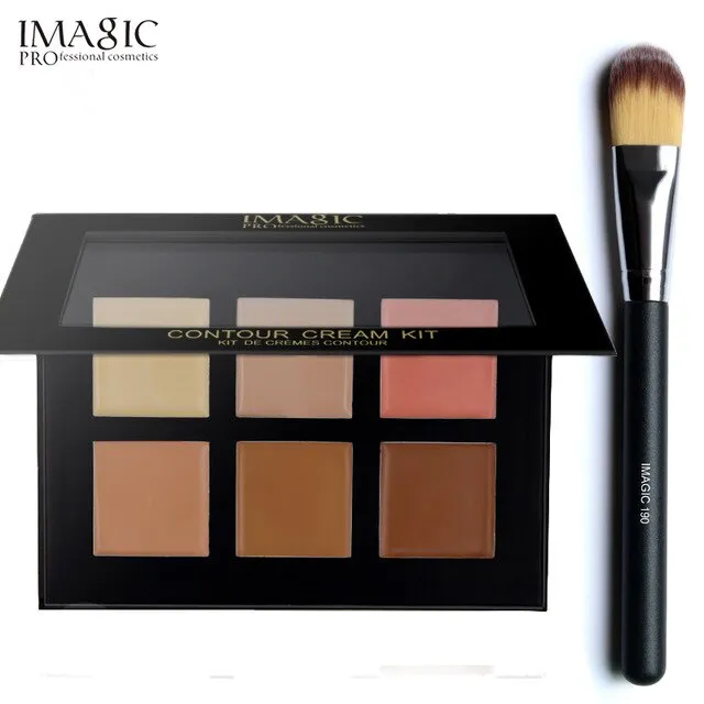 IMAGIC 6 Colors Contour Palette Concealer Makeup Party Contour Palette With Make-up Brushes  Maquiagem Face Cream Palette