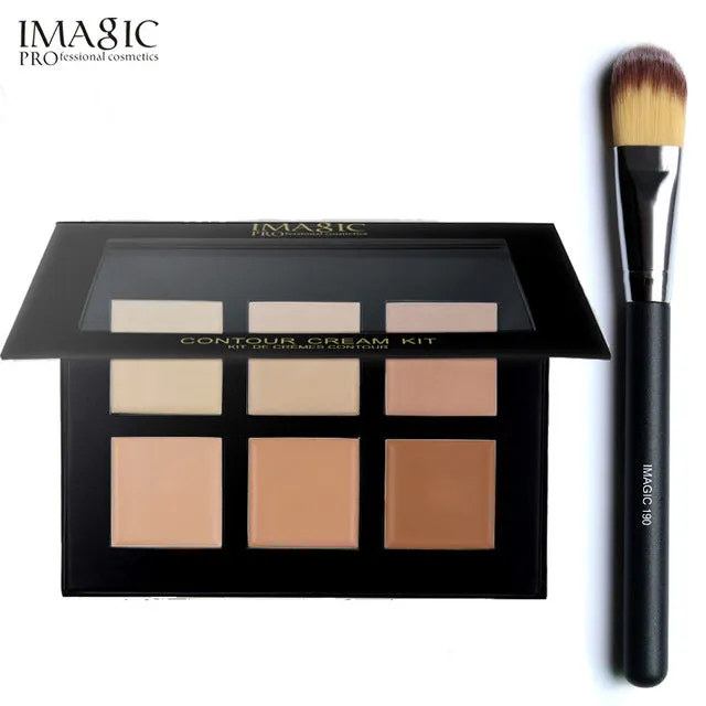 IMAGIC 6 Colors Contour Palette Concealer Makeup Party Contour Palette With Make-up Brushes  Maquiagem Face Cream Palette