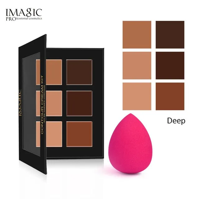 IMAGIC 6 Colors Contour Palette Concealer Makeup Party Contour Palette With Make-up Brushes  Maquiagem Face Cream Palette