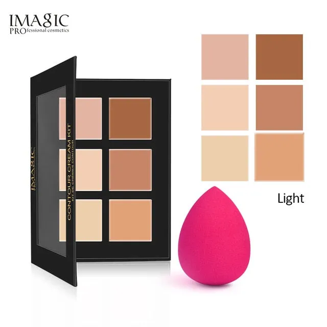 IMAGIC 6 Colors Contour Palette Concealer Makeup Party Contour Palette With Make-up Brushes  Maquiagem Face Cream Palette