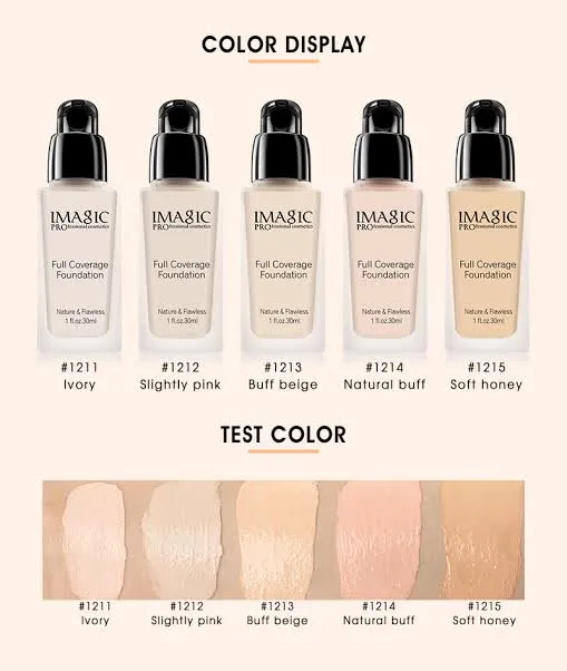 IMAGIC PROfessional Makeup Full Coverage Foundation Natural & Flawless