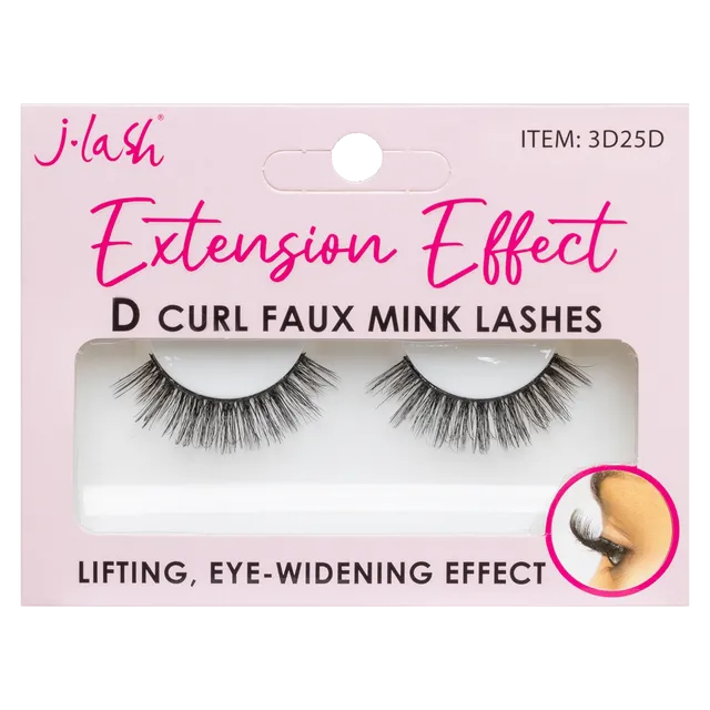 J Lash Extension Effect D Curl Faux Mink Lashes