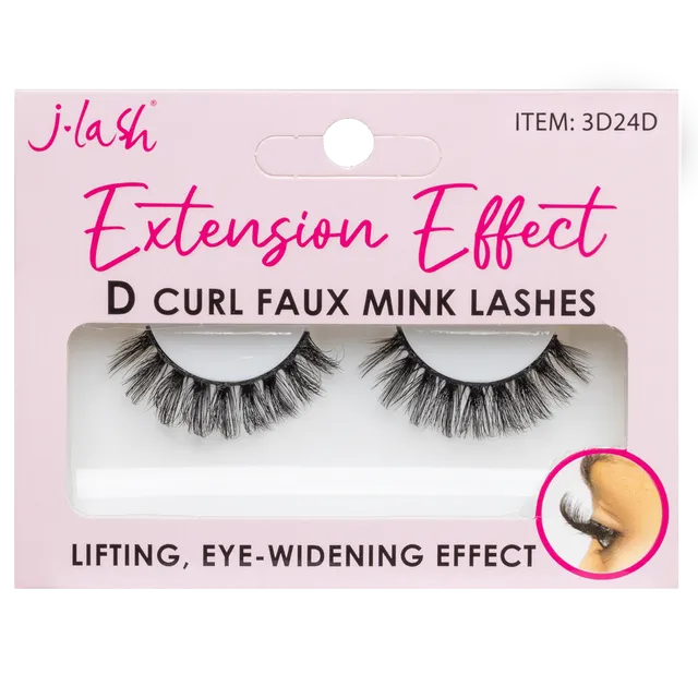 J Lash Extension Effect D Curl Faux Mink Lashes