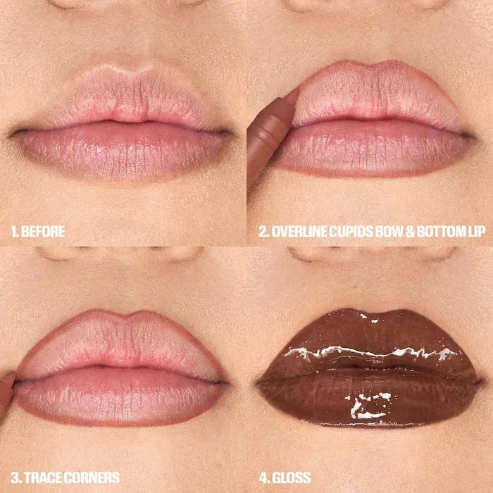 Juicy Bombshell Lip Gloss   Liner Set / Coco - Deep Brown Kit