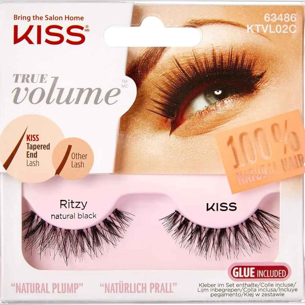 Kiss True Volume Collection Natural Plump Strip Lashes Ritzy Natural Black