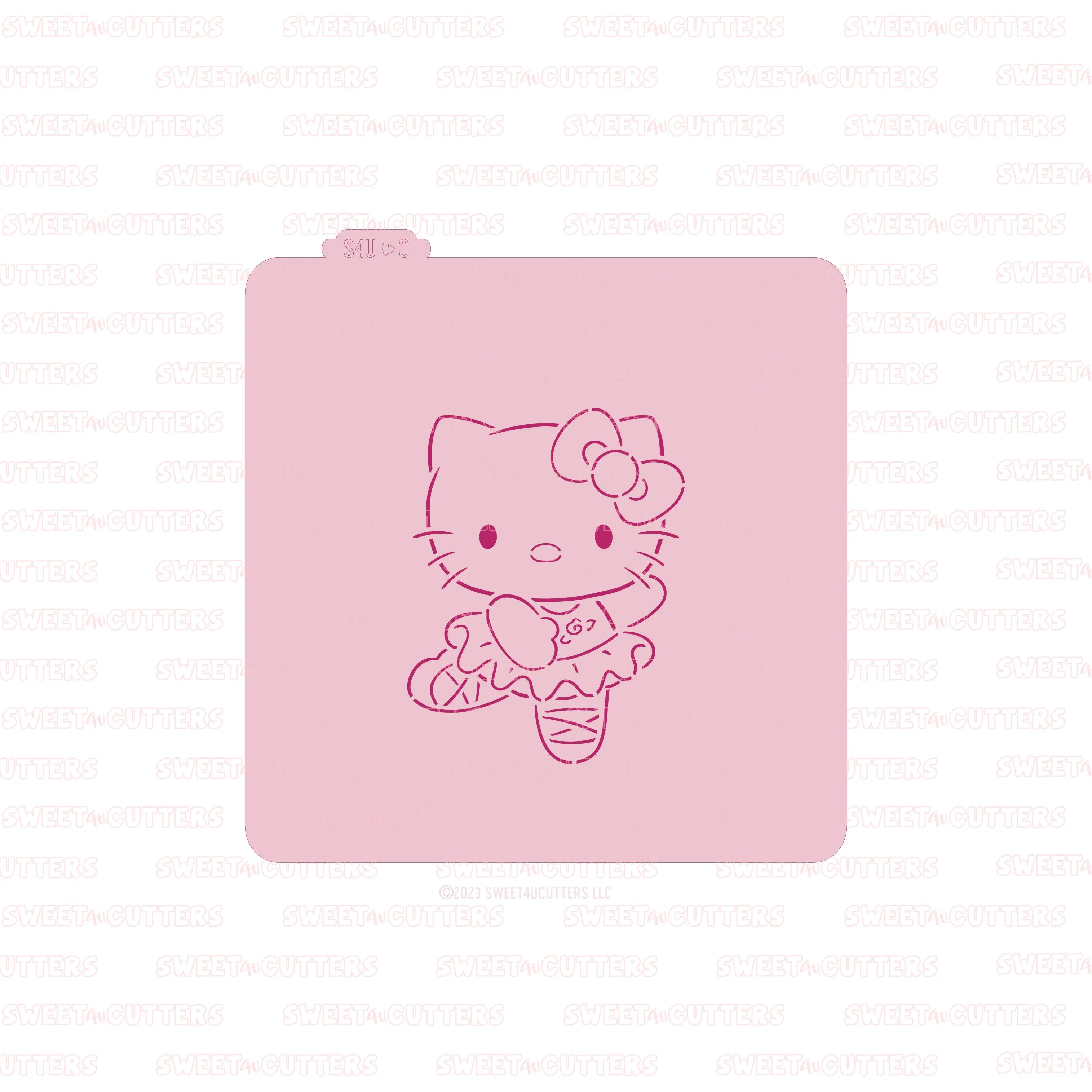 Kitty Ballerina PYO  Cookie Stencil