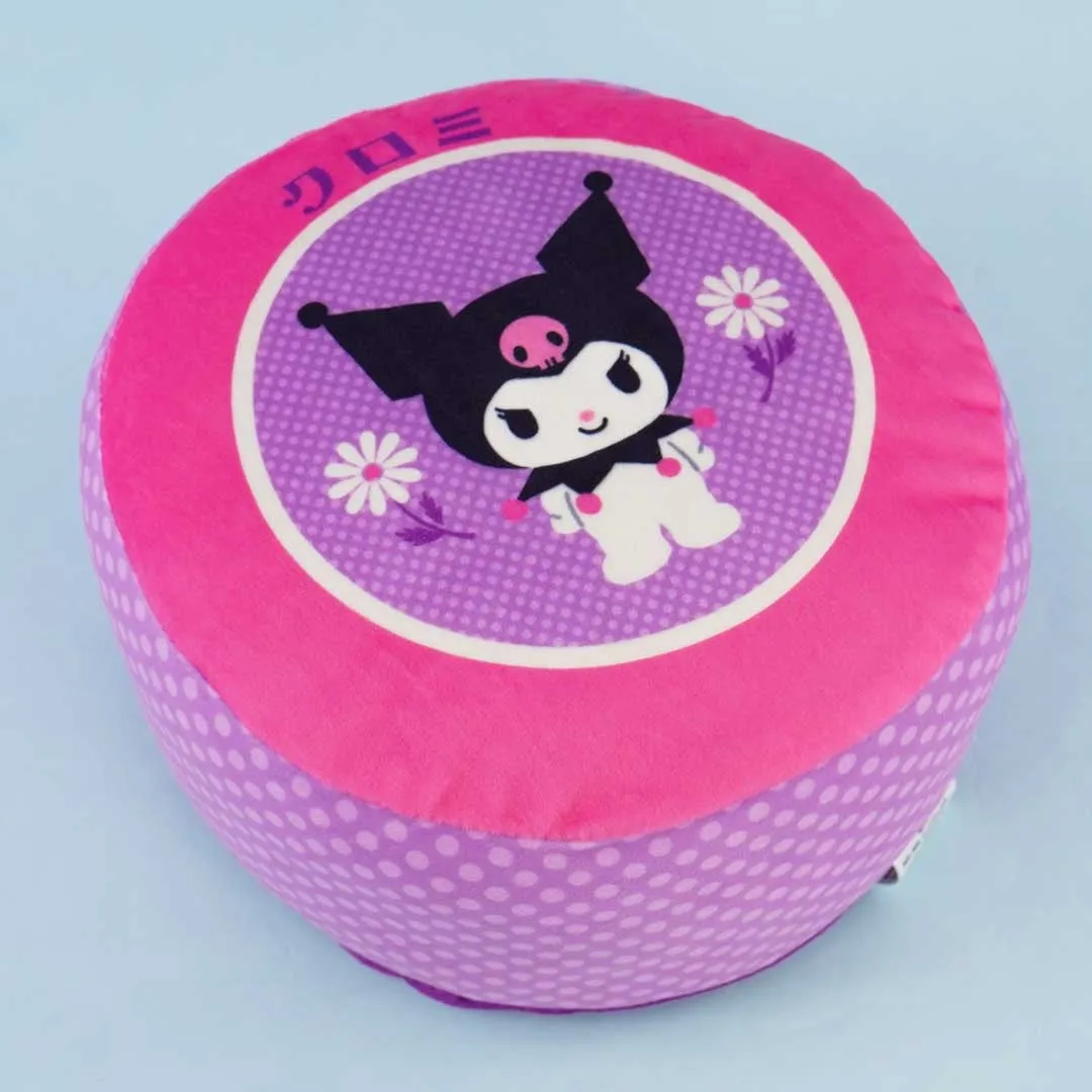 Kuromi Flowery Puff Round Cushion