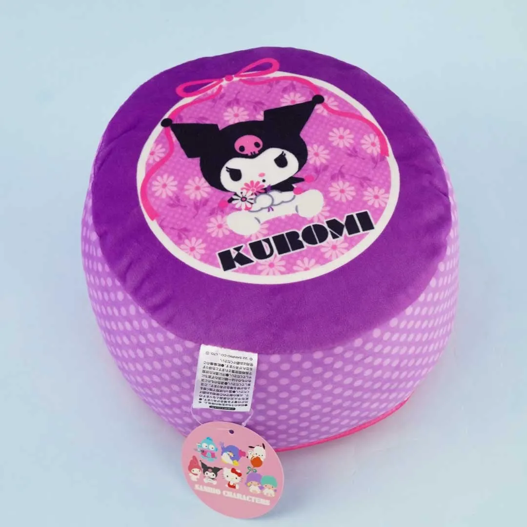 Kuromi Flowery Puff Round Cushion