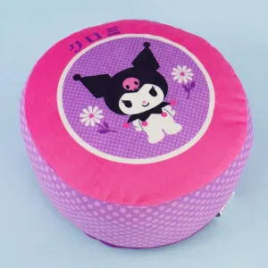 Kuromi Flowery Puff Round Cushion