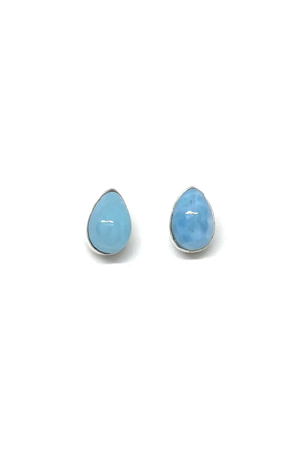 Larimar Tear Drop Stud Earrings