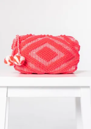 Leila Pink Diamond Motif Makeup Bag