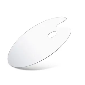 LEVOSTORE Acrylic Paint Palette | Art Palette Clear Oval-Shaped Non-Stick Oil Paint Palette | 11.8 x 7.9 inches