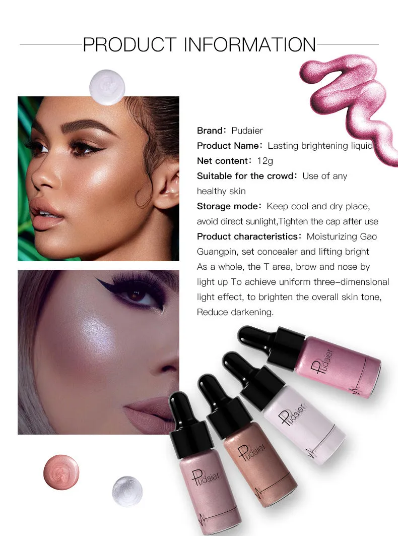 Liquid Highlighter 12 colors Make Up Oil Illuminating Concealer Shimmer Primer