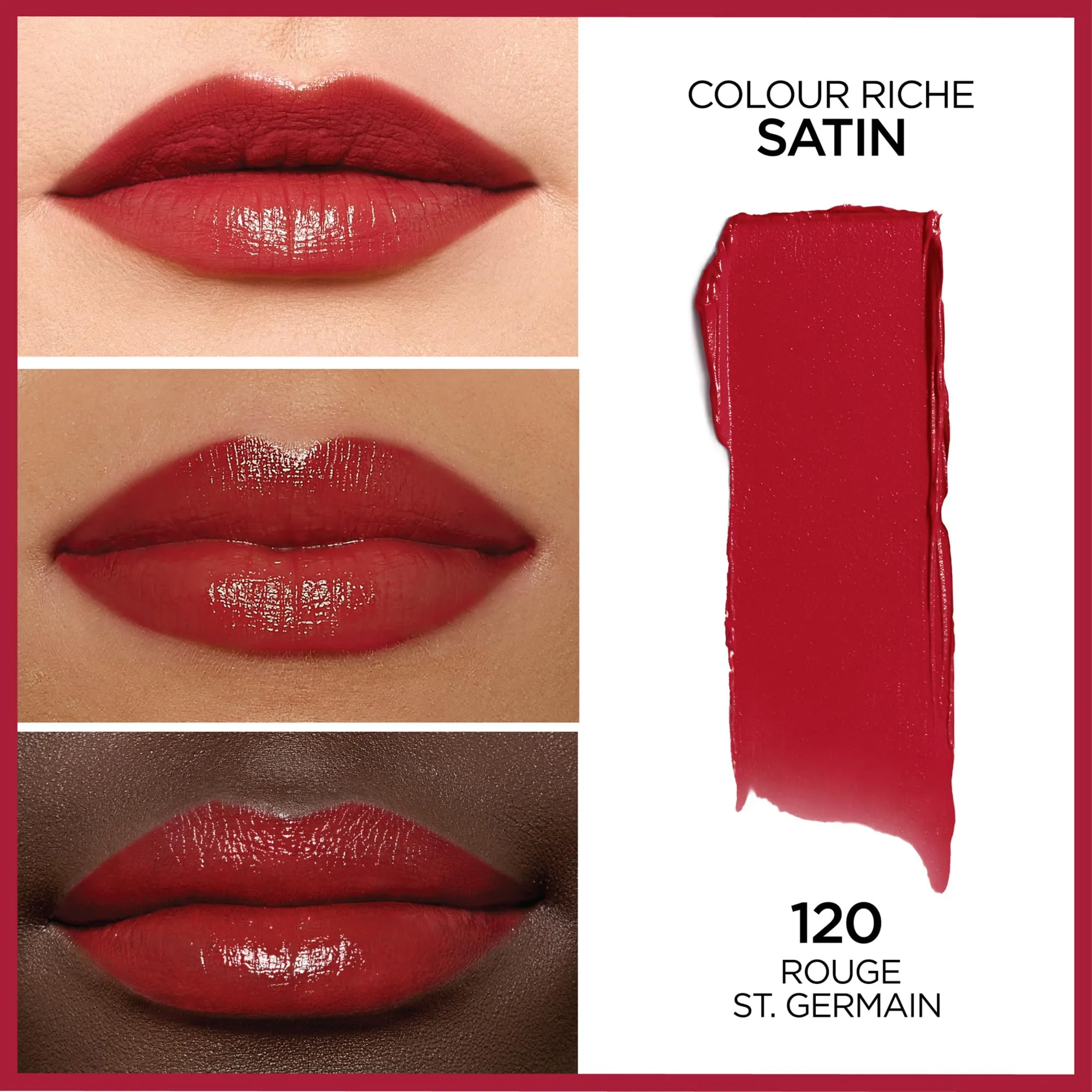 L’Oréal Paris Colour Riche Original Satin Lipstick, Hydrating Formula with Vitamin E & Argan Oil, Rouge St. Germain, 0.13 oz.
