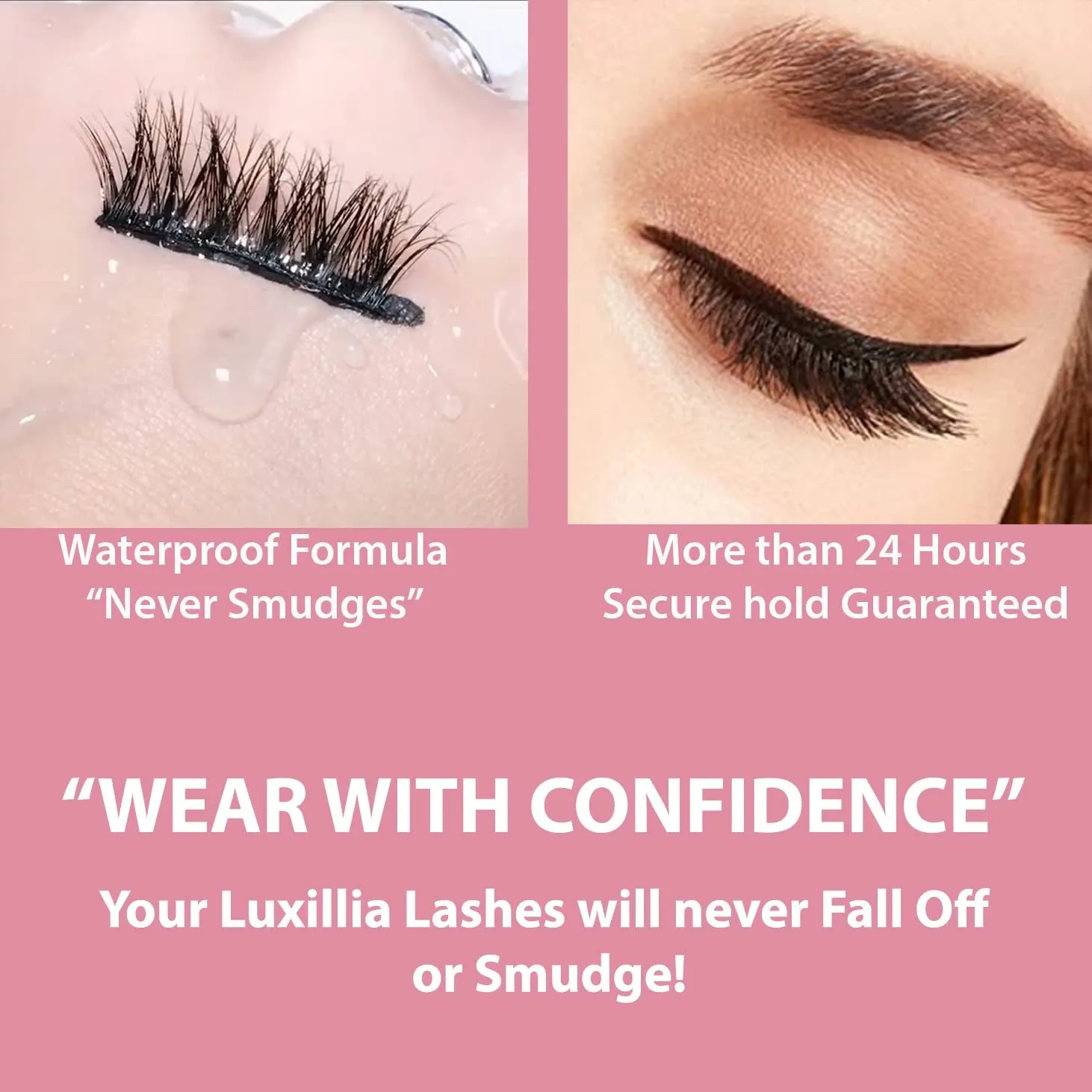 Luxillia Magnetic Eyelash Set - Natural Look, Waterproof Liner, 100% Cruelty-Free - 7 Pieces