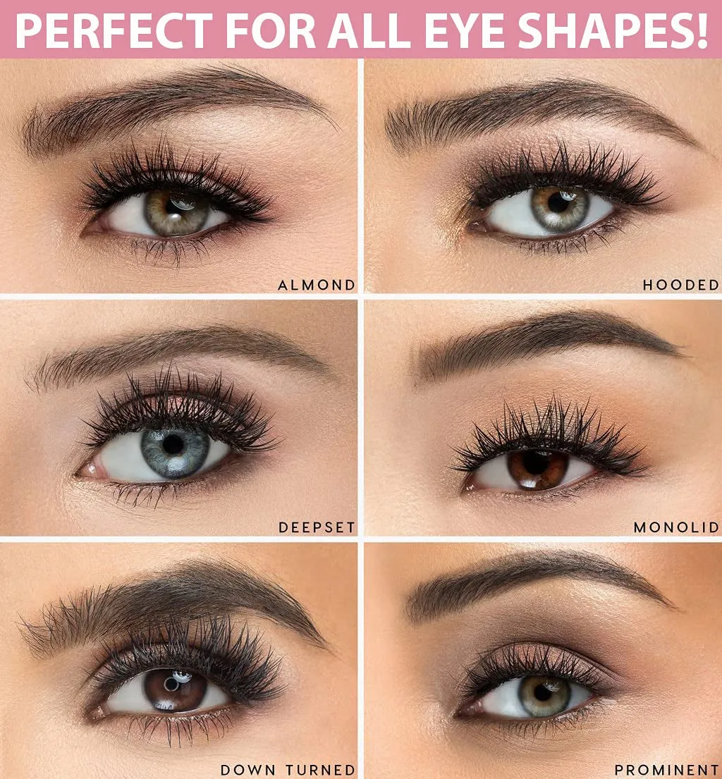 Luxillia Magnetic Eyelash Set - Natural Look, Waterproof Liner, 100% Cruelty-Free - 7 Pieces