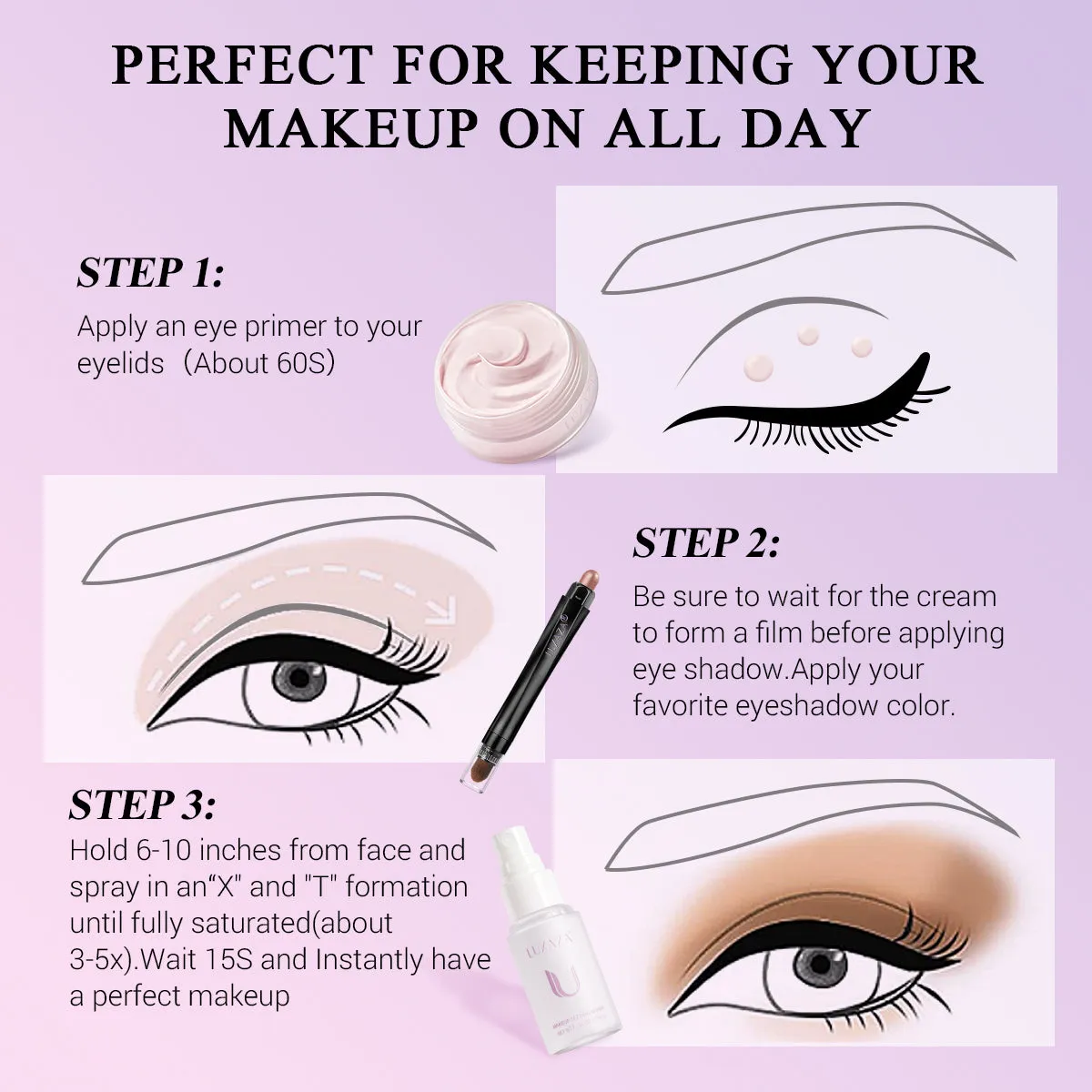 Magic Color Eyeshadow Stick(3pcs)-Rose Crown