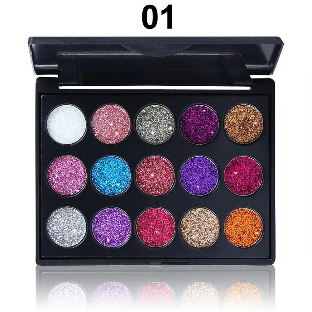 Magik Glitter Eyeshadow 15 Color Matte Makeup Kit Shimmer Eye Shadow Powder Palette (#01)