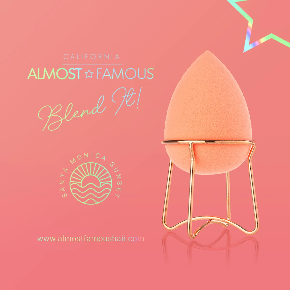 Makeup Blender & Rose Gold Stand