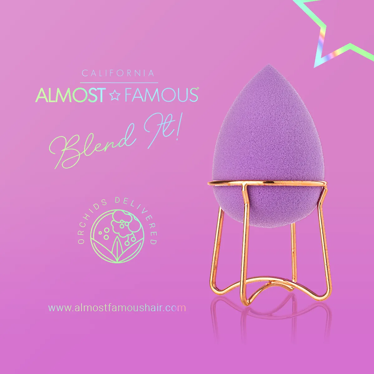 Makeup Blender & Rose Gold Stand