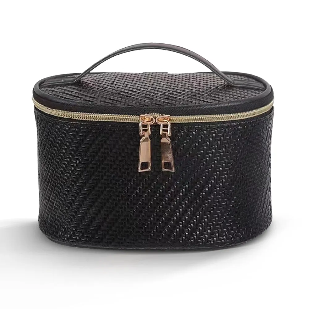Makeup Kit Woven Black Cylinder