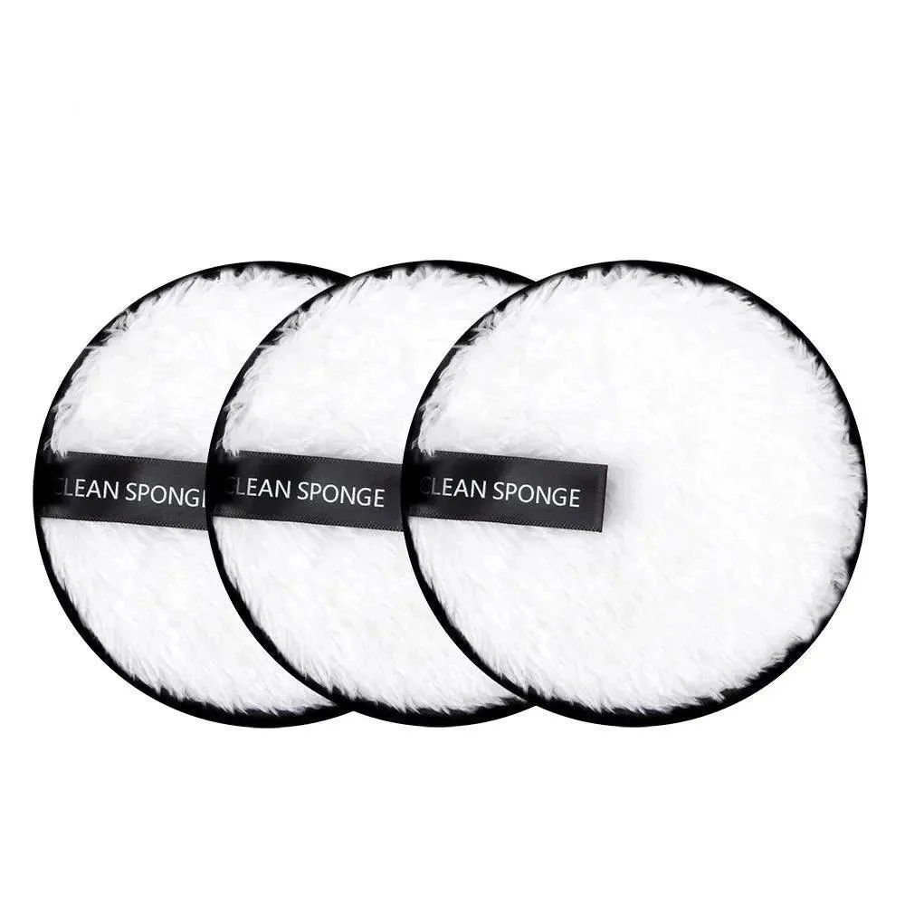Makeup Remover Pads, Reusable Microfiber, Eco-Friendly, Gentle on Skin, Travel-Friendly, Ideal for Quick and Easy Makeup Removal, Set of 3 Pads