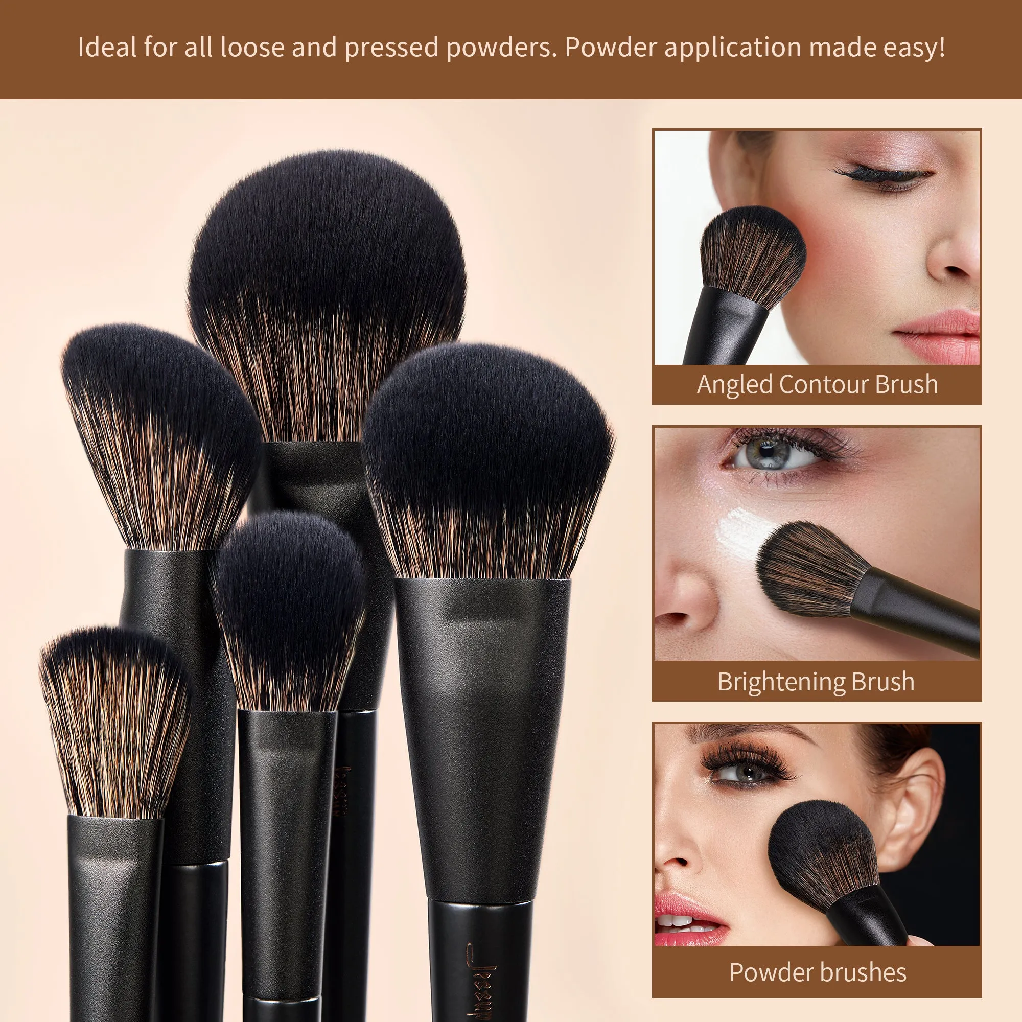 Matte Black Versatile Brush Set Collection 14pcs T336
