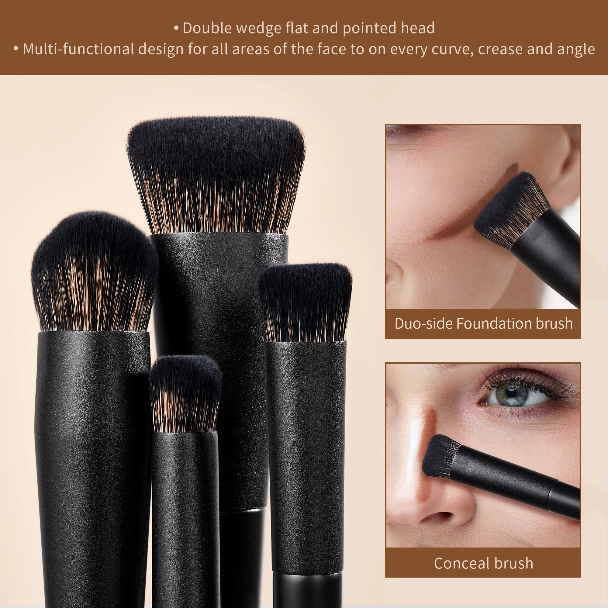Matte Black Versatile Brush Set Collection 14pcs T336