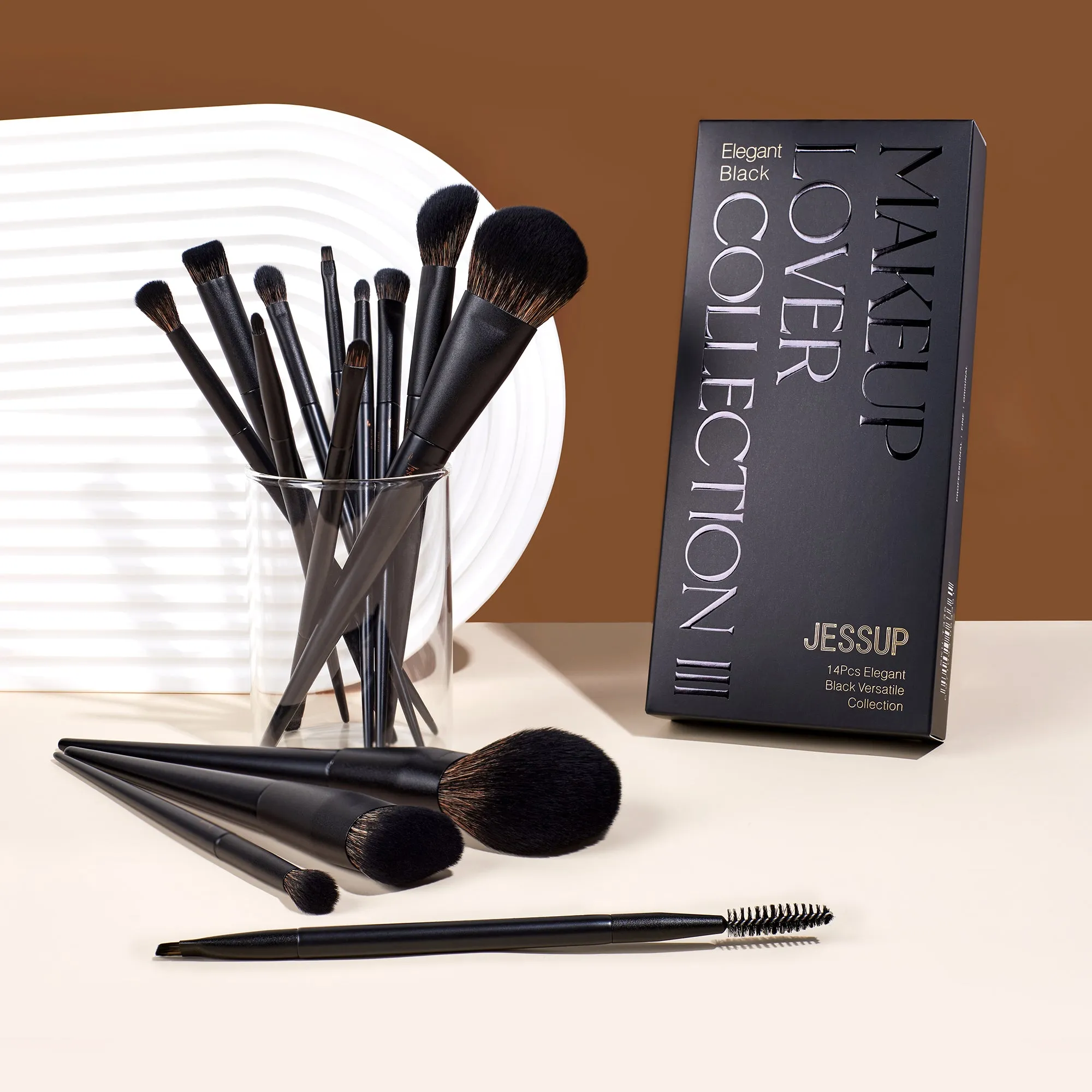 Matte Black Versatile Brush Set Collection 14pcs T336