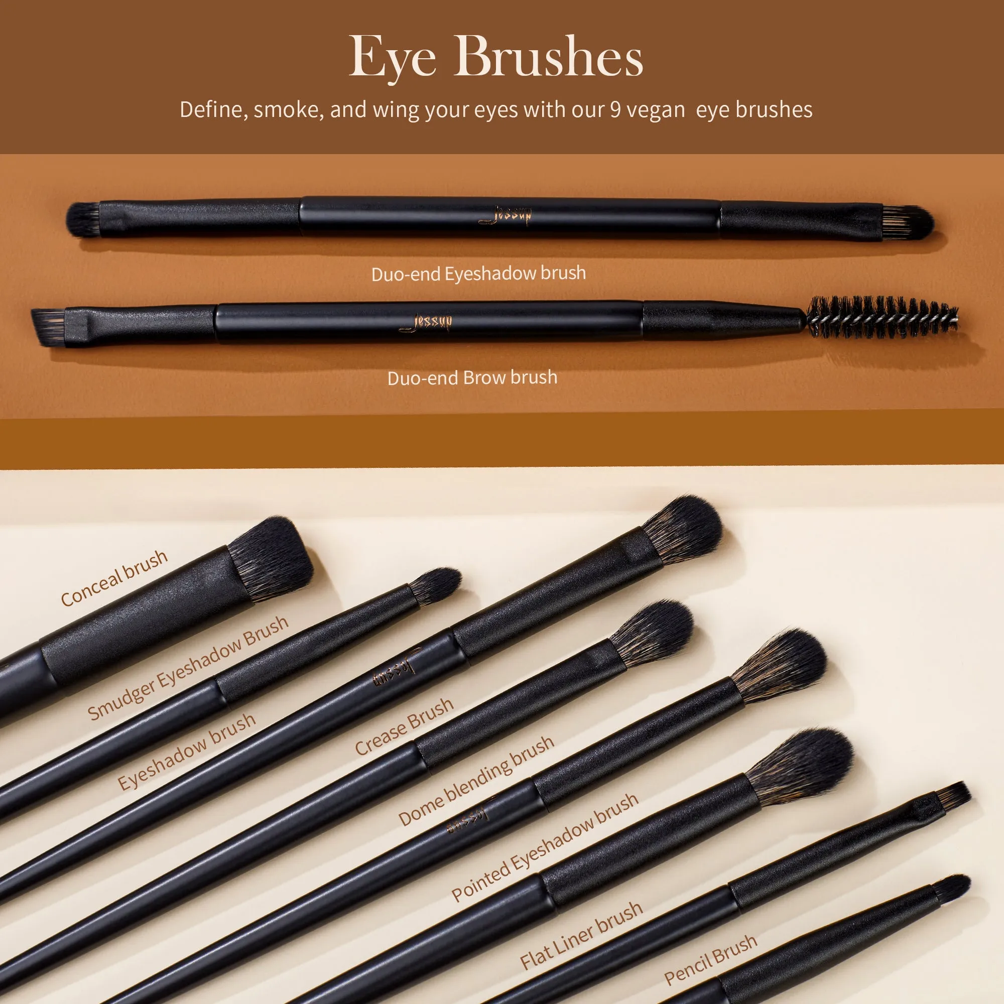 Matte Black Versatile Brush Set Collection 14pcs T336