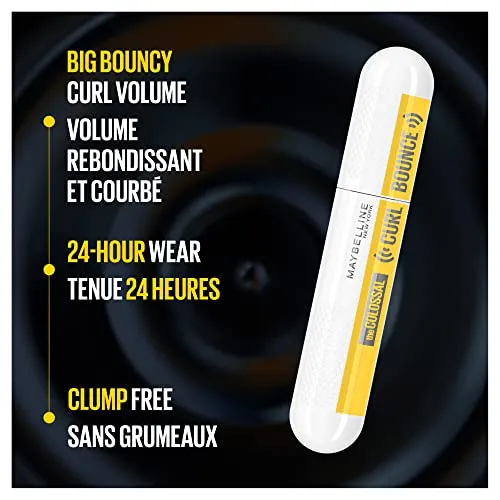 Maybelline New York Volum' Express Colossal Curl Bounce Washable Mascara, Blackest Black, 9.76 ml