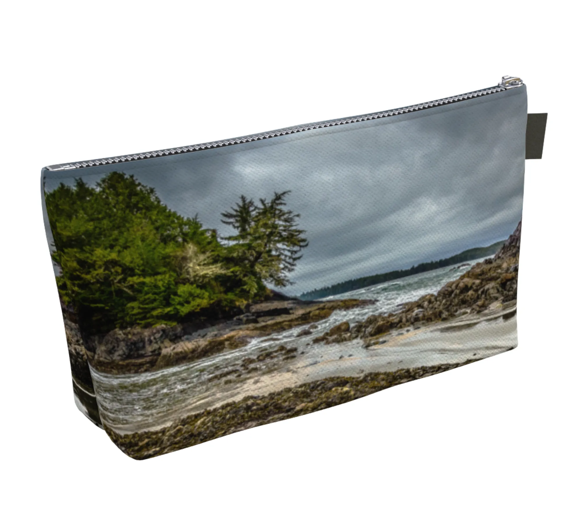 McKenzie Beach Tofino Makeup Travel Bag: Scenic Ocean Landscape Cosmetic Case