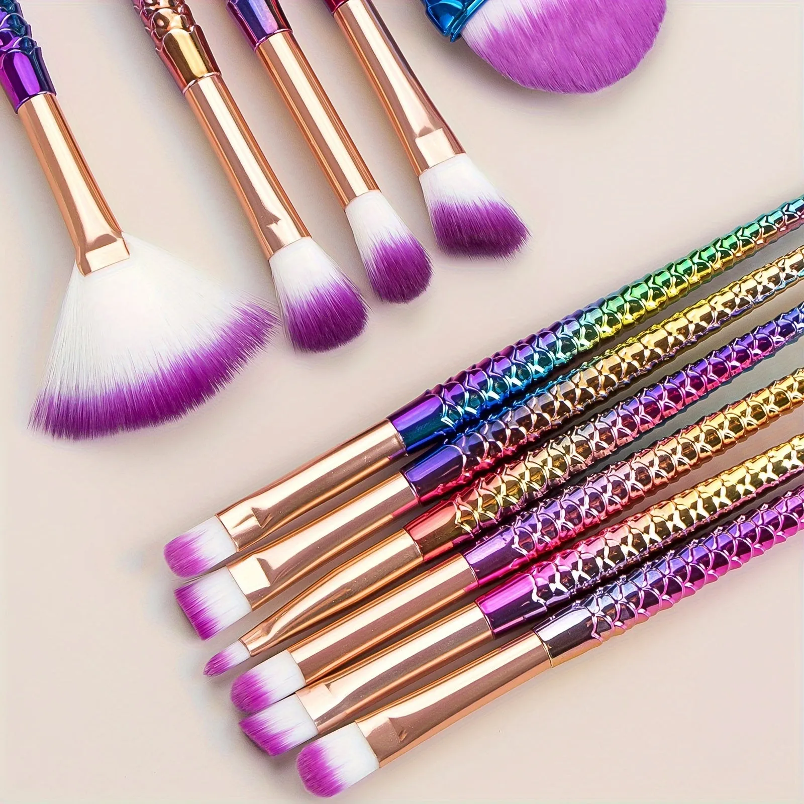 Mermaid Magic 11-Piece Colorful Makeup Brush Set
