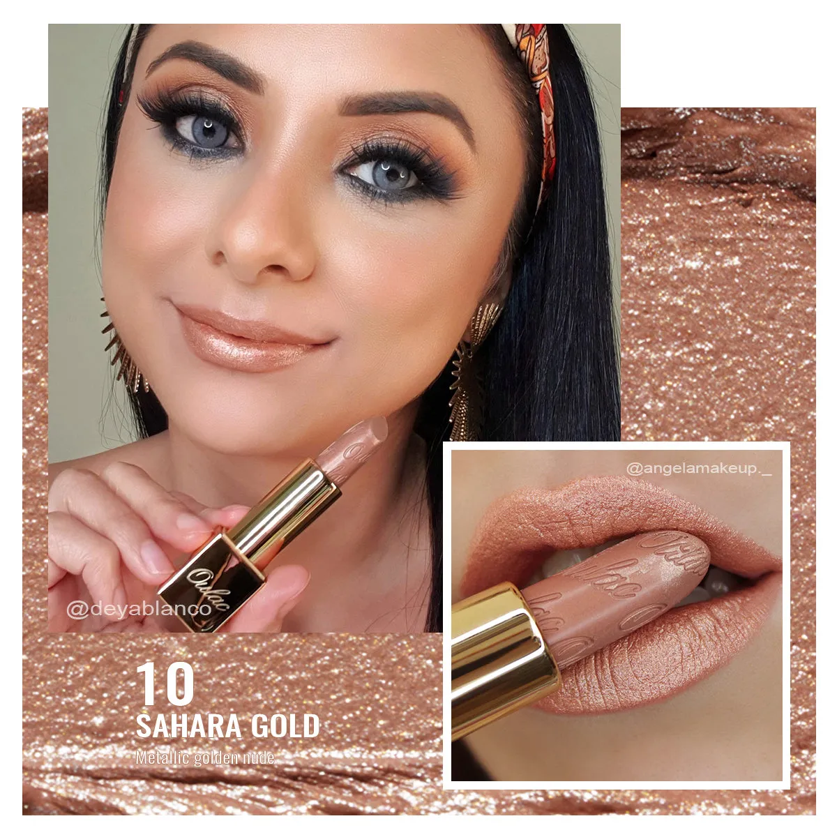 Metallic Shine Lipstick | D10 Sahara Gold