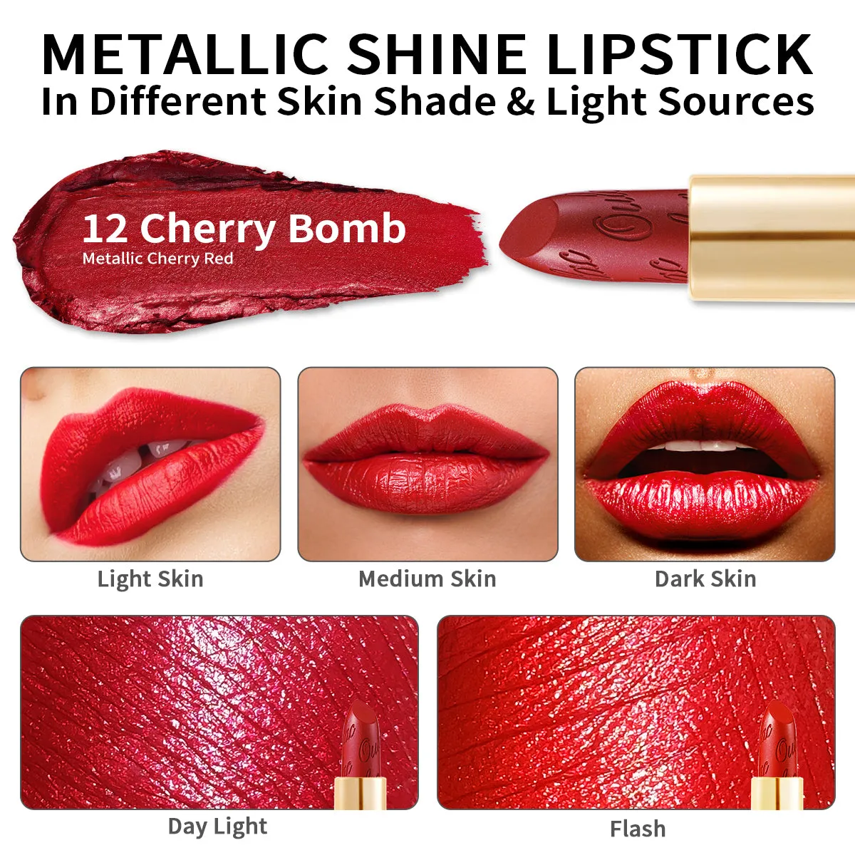 Metallic Shine Lipstick | D12 Cherry Bomb