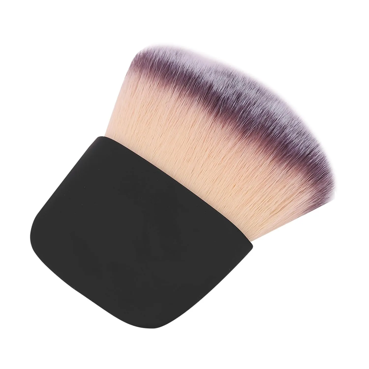 Mini Multifunctional Makeup Brush Portable Soft Hair Loose Powder Blush Brush Beauty Tool for Makeup Beginners and Professionals Black Silver (Black)