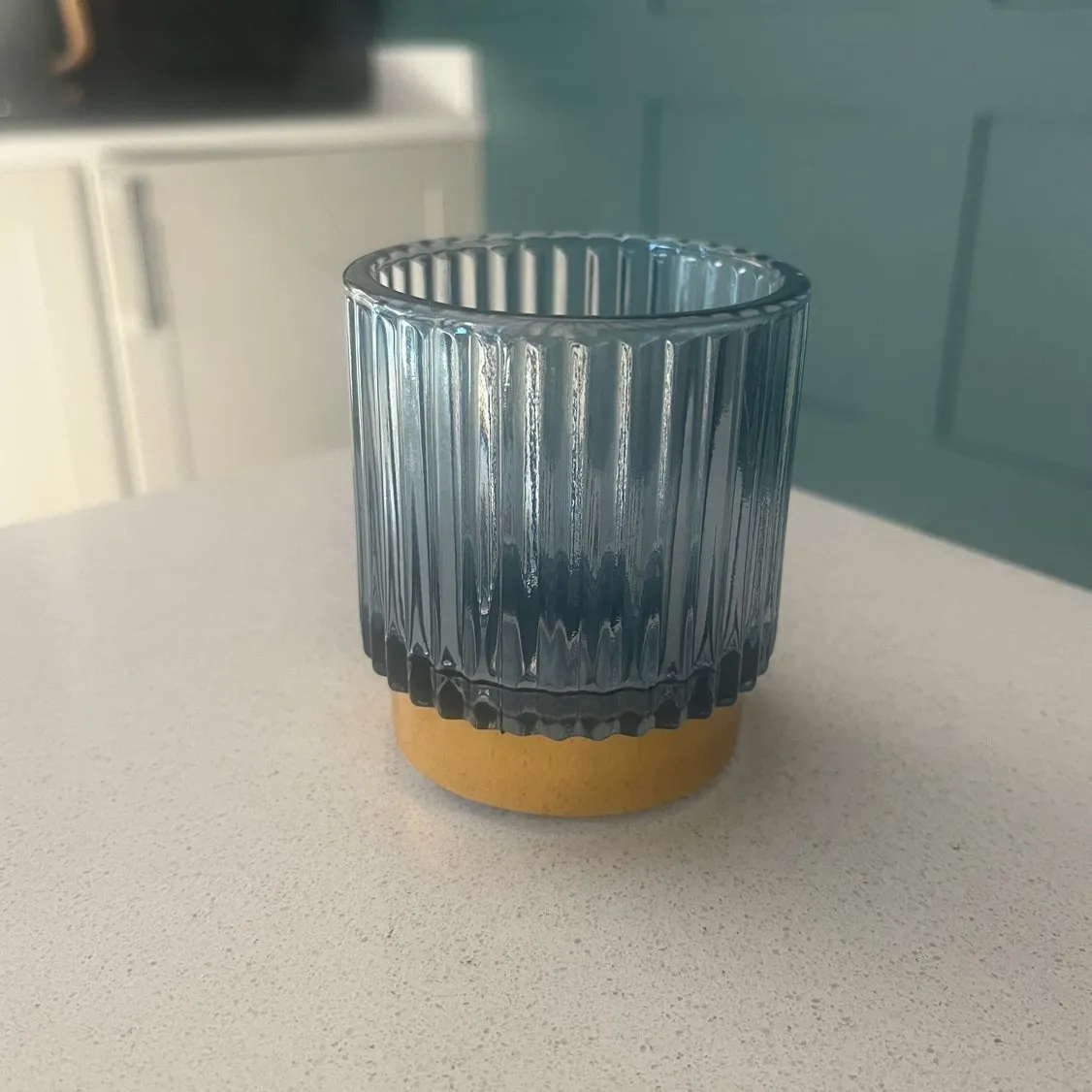 Minimalist Botanical Love Ribbed Candle Holder