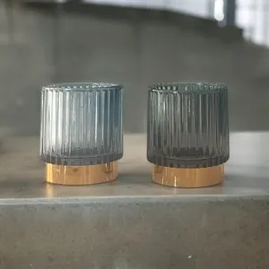 Minimalist Botanical Love Ribbed Candle Holder